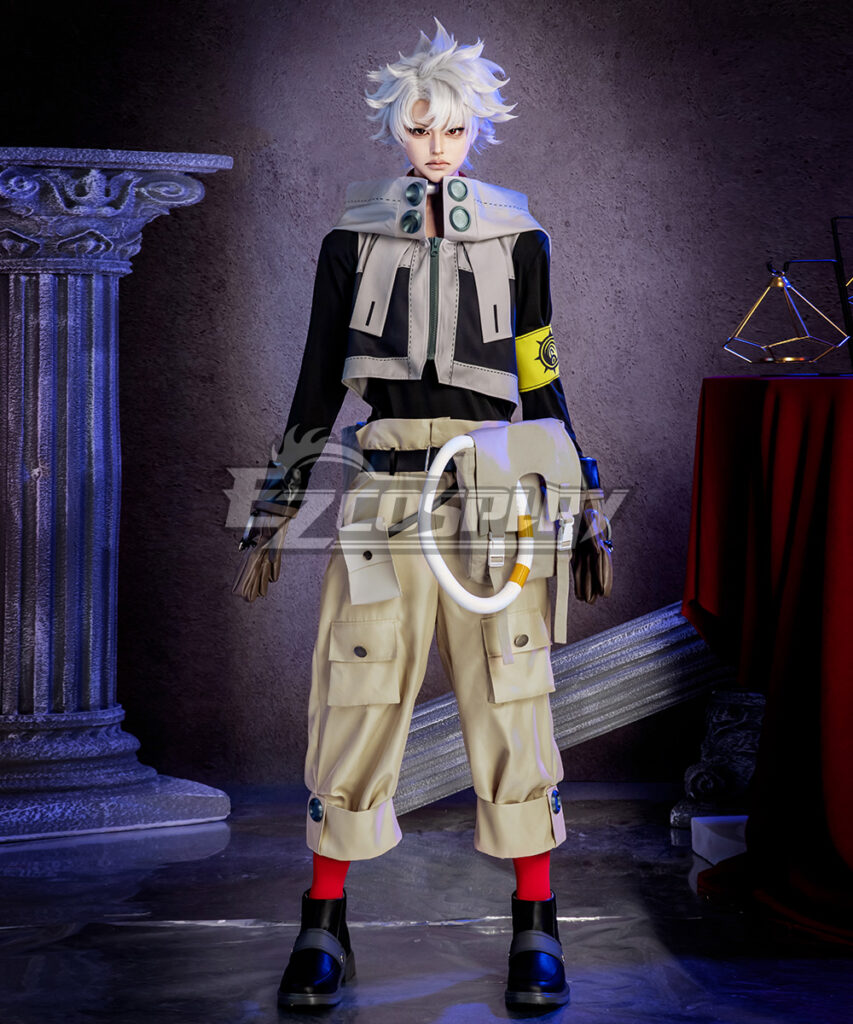 Gachiakuta Rudo Surebrec standard-fit cosplay costume front view with men's size M fit showing cream and black outfit